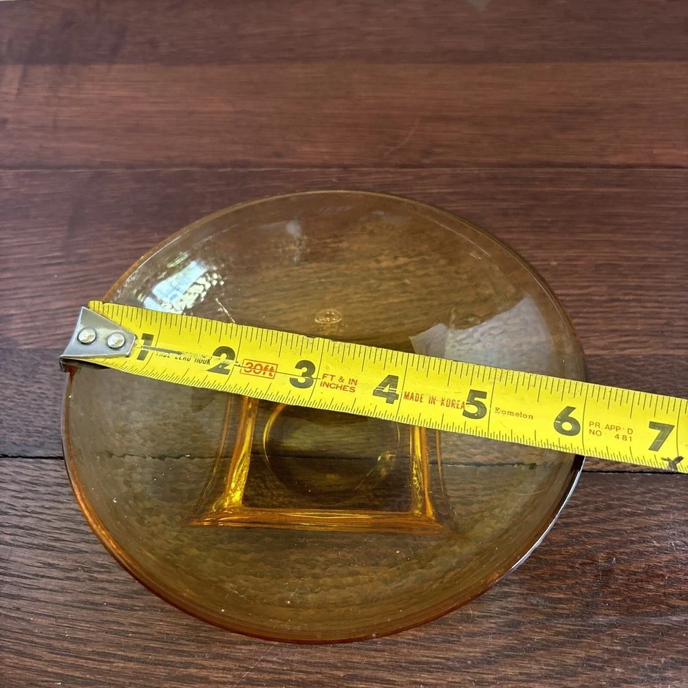 Vintage‎ Hazel Atlas Glass Capri Colony Amber Glass Salad Bowl Square Bottom MCM